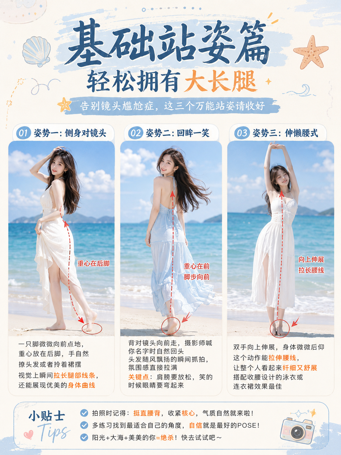 海边基础站姿